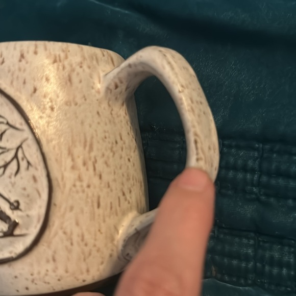 Skiier skiing ceramic mug, Onion River pottery rustic - Picture 7 of 8